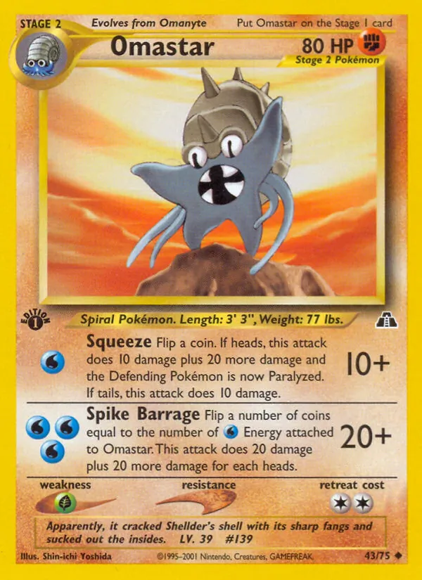 Carta Omastar, número 43/75 da coleção Neo Discovery