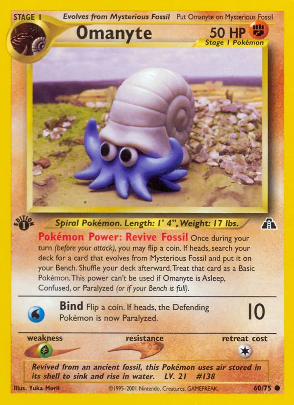 Carta Omanyte, número 60/75 da coleção Neo Discovery