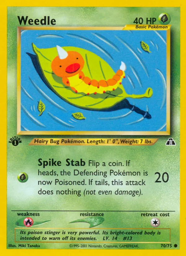 Carta Weedle, número 70/75 da coleção Neo Discovery