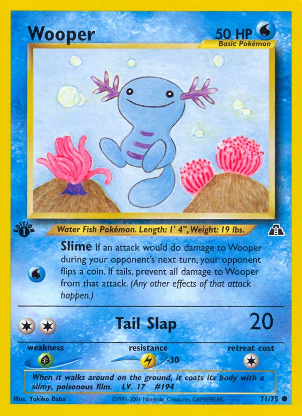 Carta Wooper, número 71/75 da coleção Neo Discovery