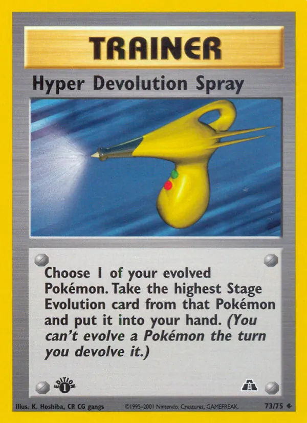 Carta Hyper Devolution Spray, número 73/75 da coleção Neo Discovery