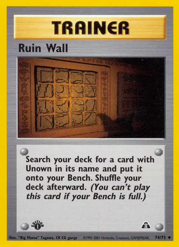 Carta Ruin Wall, número 74/75 da coleção Neo Discovery