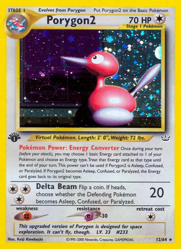 Carta Porygon2, número 12/64 da coleção Neo Revelation