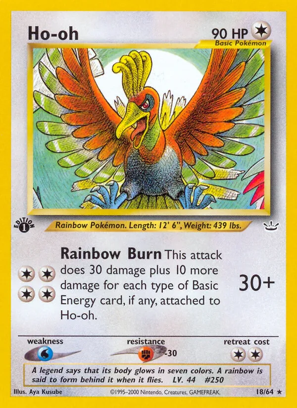 Carta Ho-oh, número 18/64 da coleção Neo Revelation