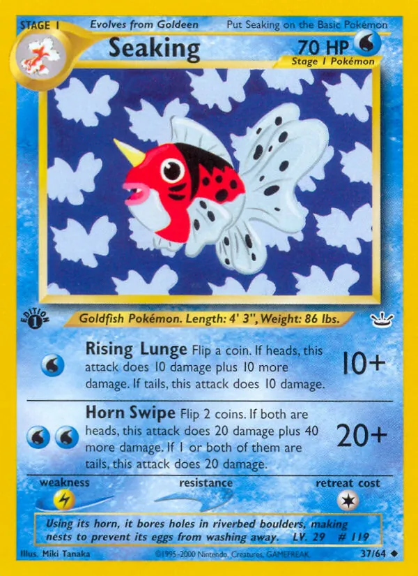 Carta Seaking, número 37/64 da coleção Neo Revelation