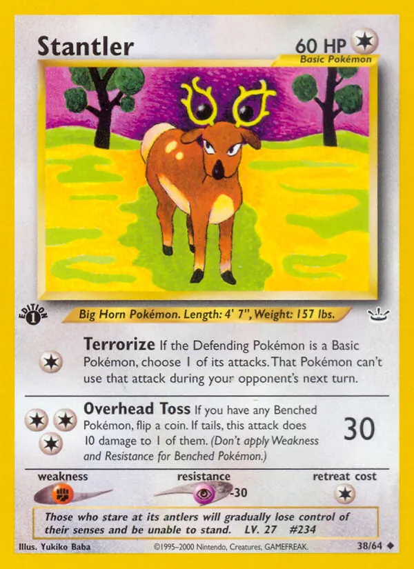 Carta Stantler, número 38/64 da coleção Neo Revelation