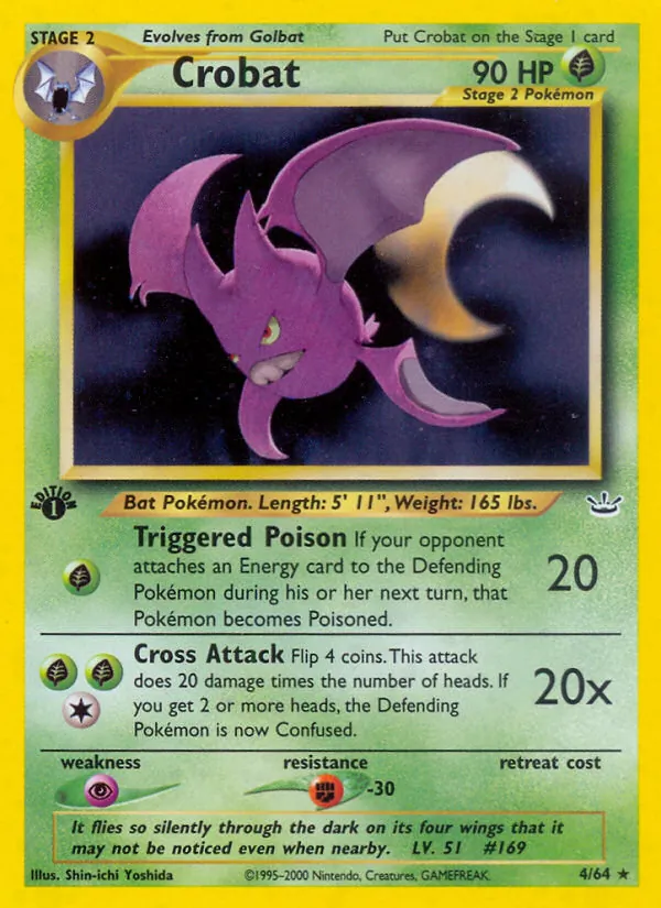 Carta Crobat, número 4/64 da coleção Neo Revelation