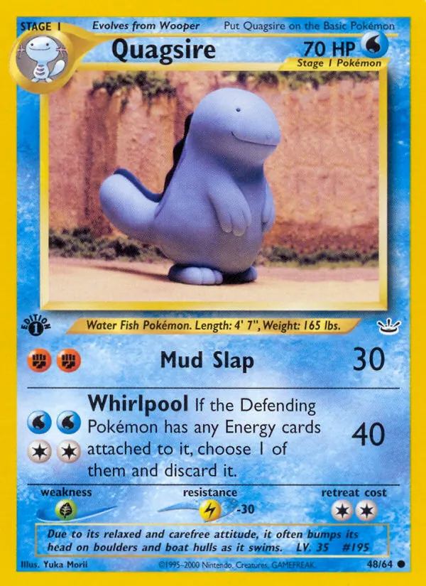Carta Quagsire, número 48/64 da coleção Neo Revelation