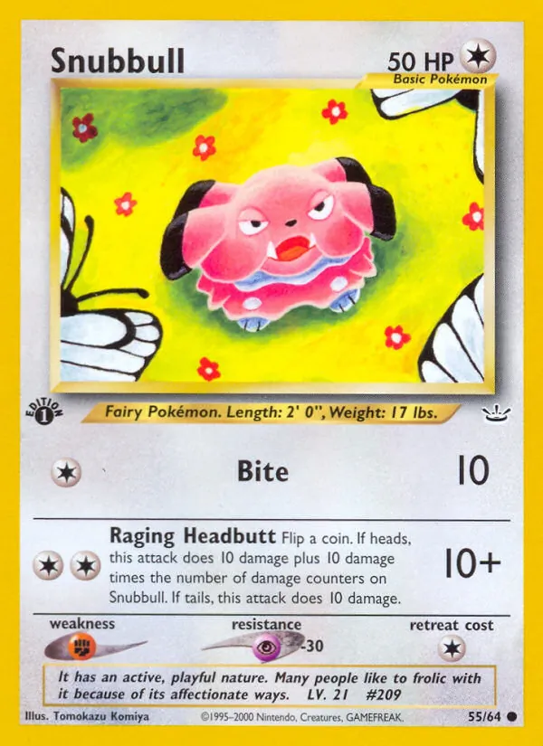 Carta Snubbull, número 55/64 da coleção Neo Revelation