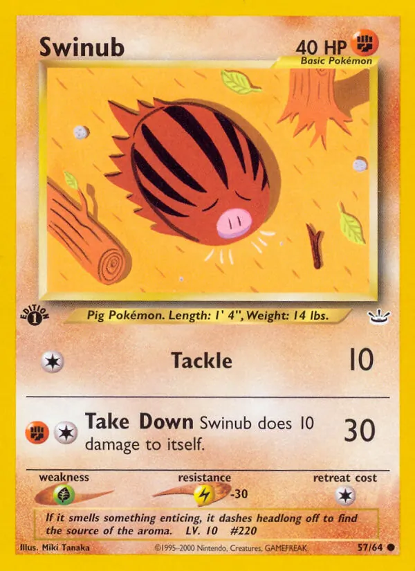 Carta Swinub, número 57/64 da coleção Neo Revelation