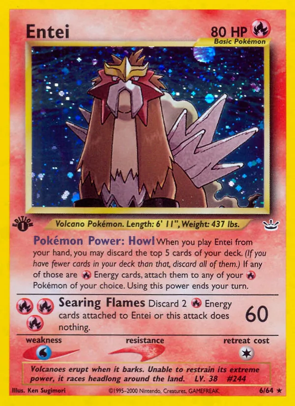 Carta Entei, número 6/64 da coleção Neo Revelation
