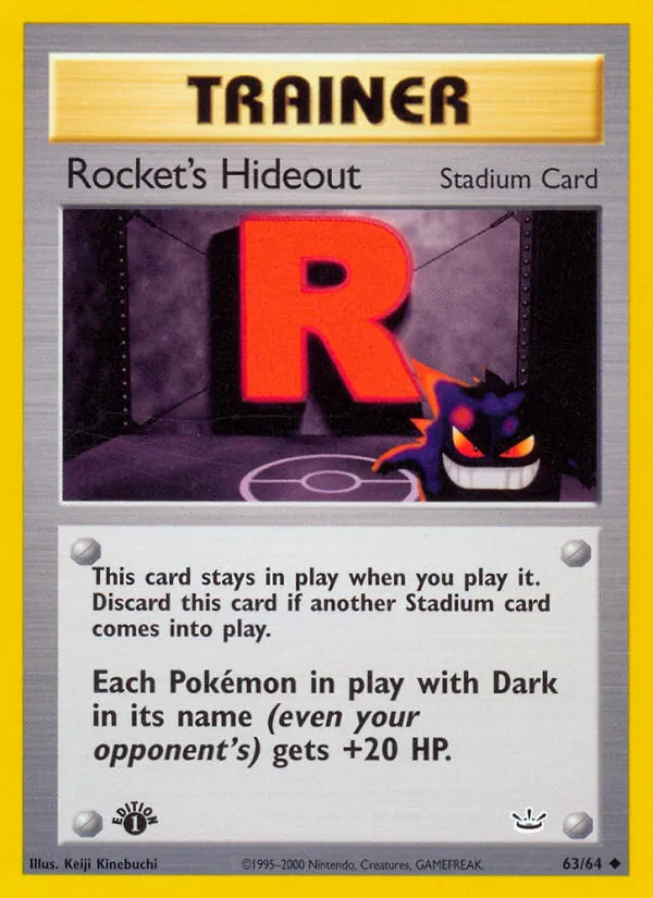 Carta Rocket's Hideout, número 63/64 da coleção Neo Revelation
