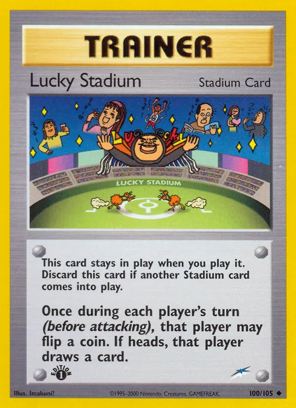 Carta Lucky Stadium, número 100/105 da coleção Neo Destiny