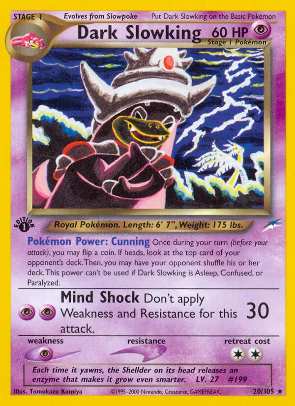 Carta Dark Slowking, número 20/105 da coleção Neo Destiny