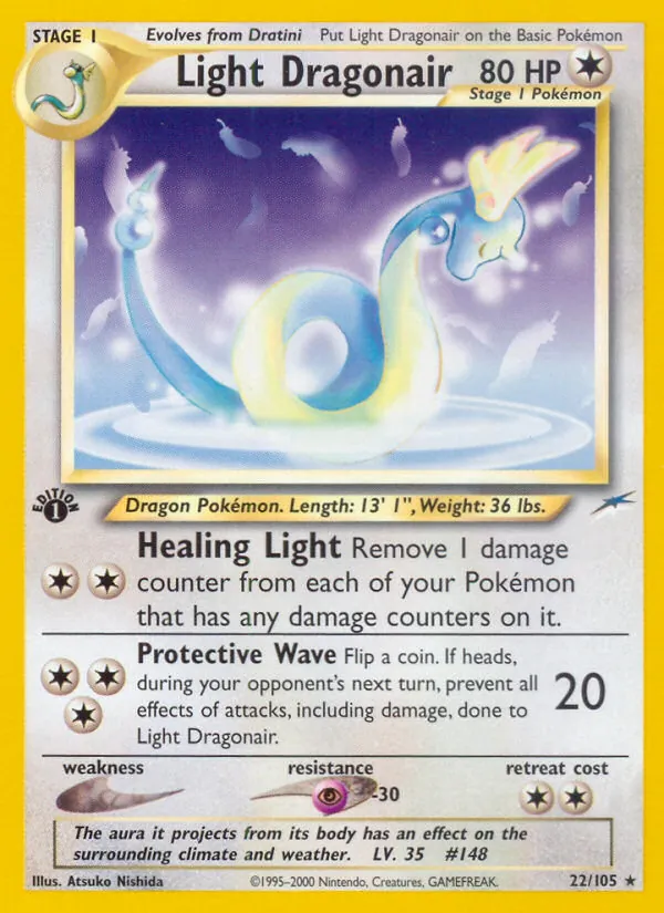 Carta Light Dragonair, número 22/105 da coleção Neo Destiny