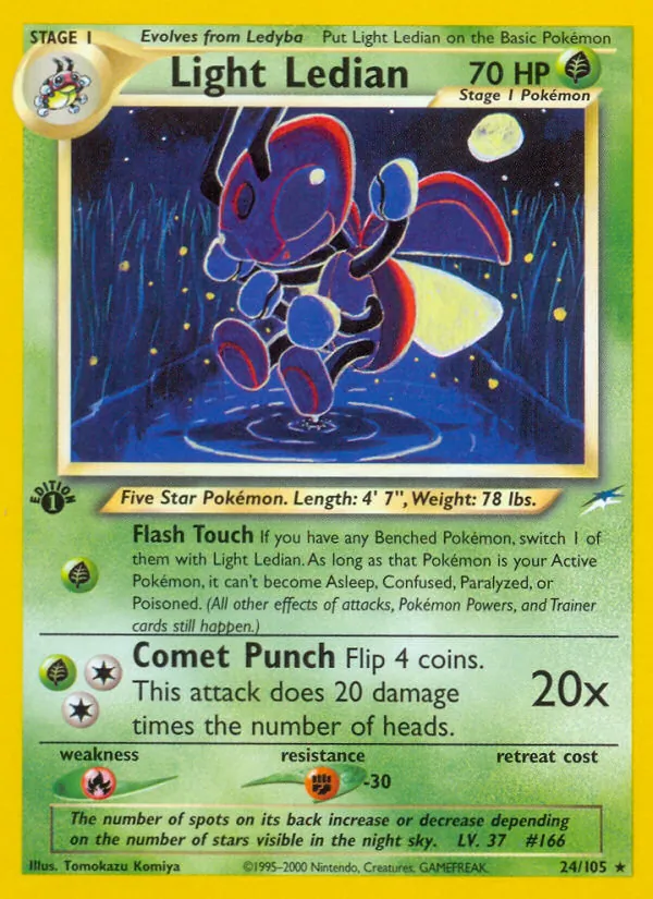 Carta Light Ledian, número 24/105 da coleção Neo Destiny