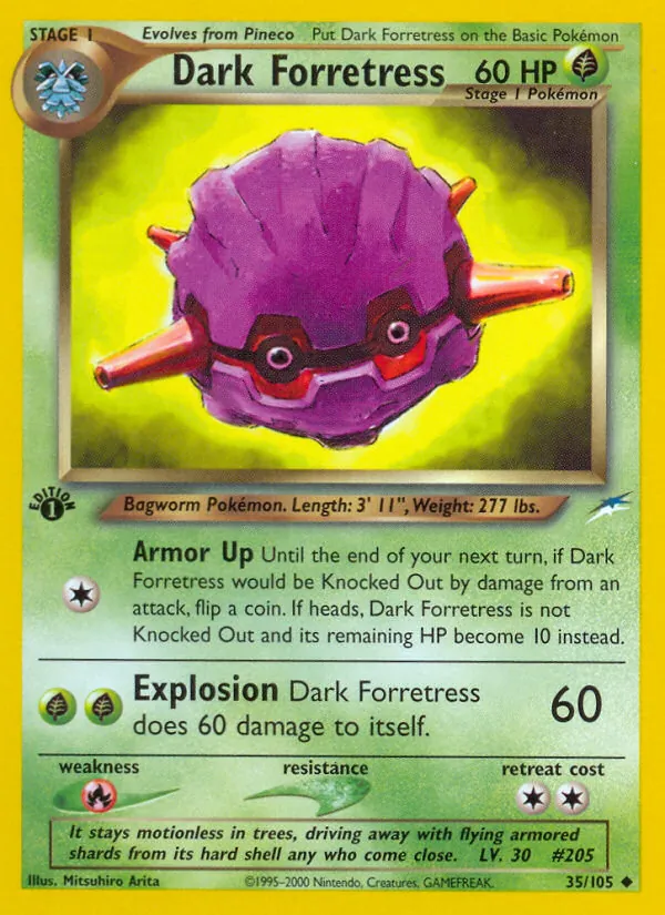 Carta Dark Forretress, número 35/105 da coleção Neo Destiny