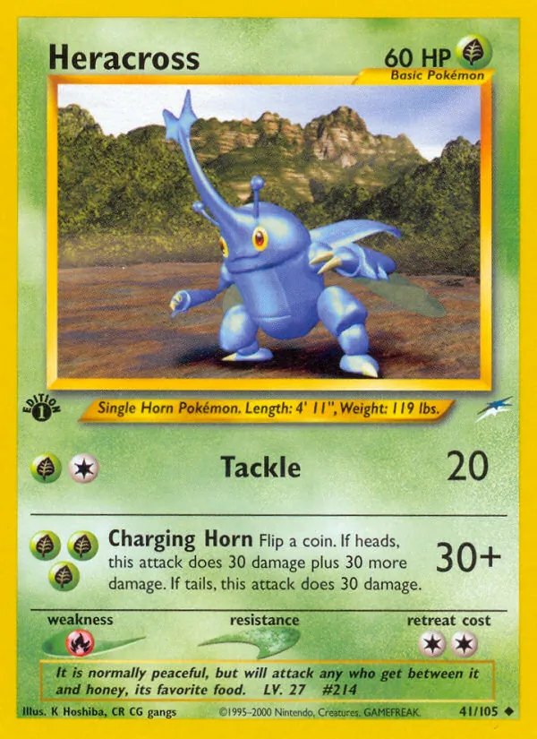 Carta Heracross, número 41/105 da coleção Neo Destiny
