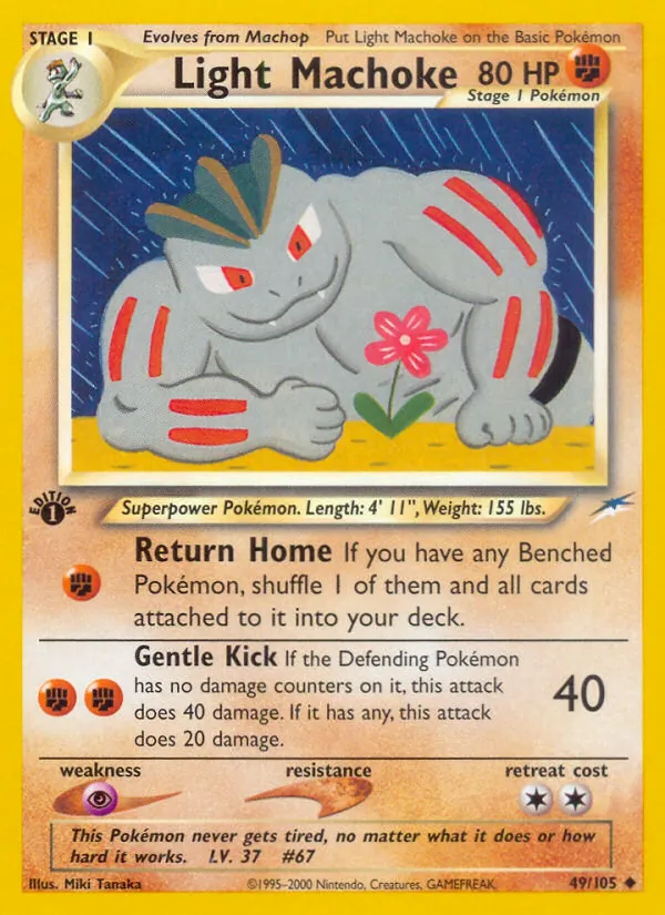 Carta Light Machoke, número 49/105 da coleção Neo Destiny