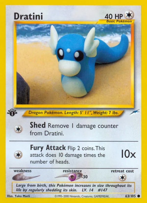 Carta Dratini, número 63/105 da coleção Neo Destiny