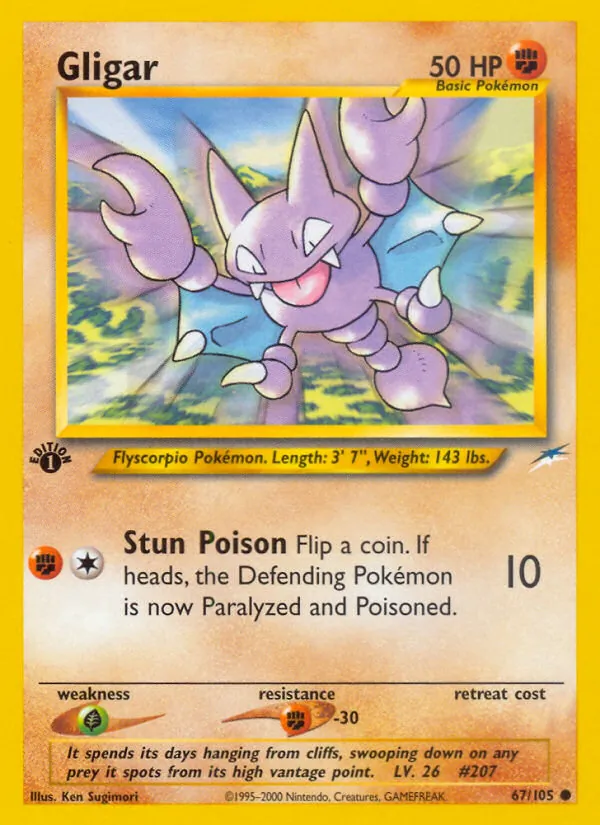 Carta Gligar, número 67/105 da coleção Neo Destiny