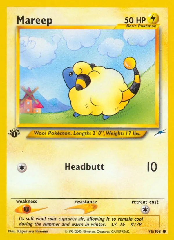 Carta Mareep, número 75/105 da coleção Neo Destiny