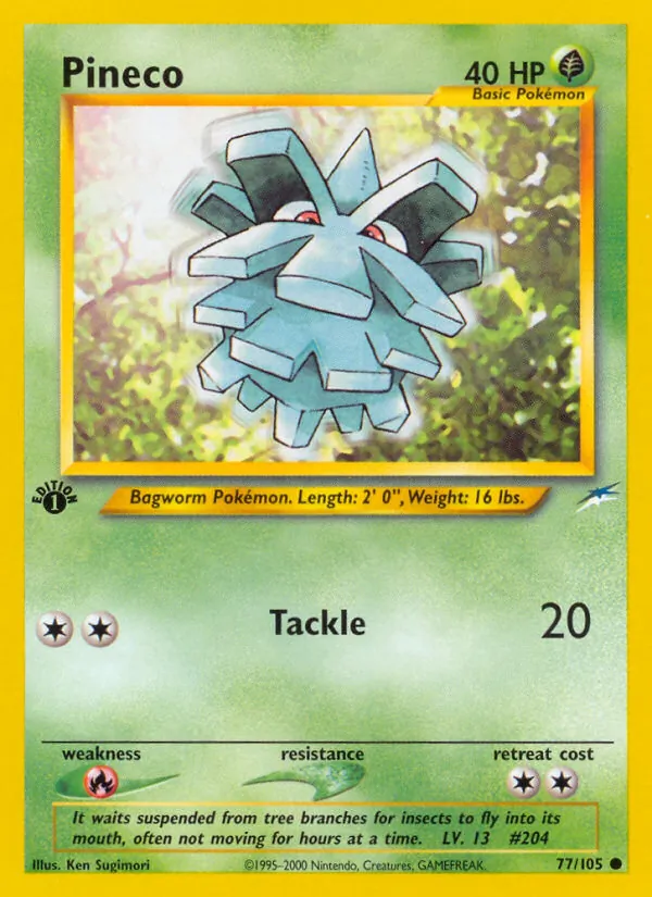 Carta Pineco, número 77/105 da coleção Neo Destiny