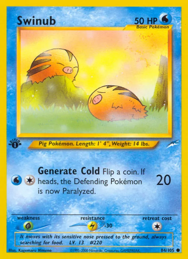Carta Swinub, número 84/105 da coleção Neo Destiny