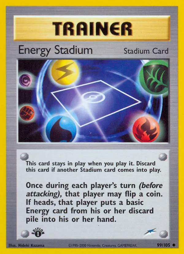 Carta Energy Stadium, número 99/105 da coleção Neo Destiny