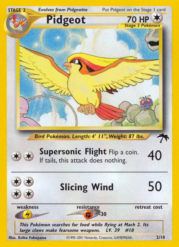 Carta Pidgeot, número 2/18 da coleção Southern Islands