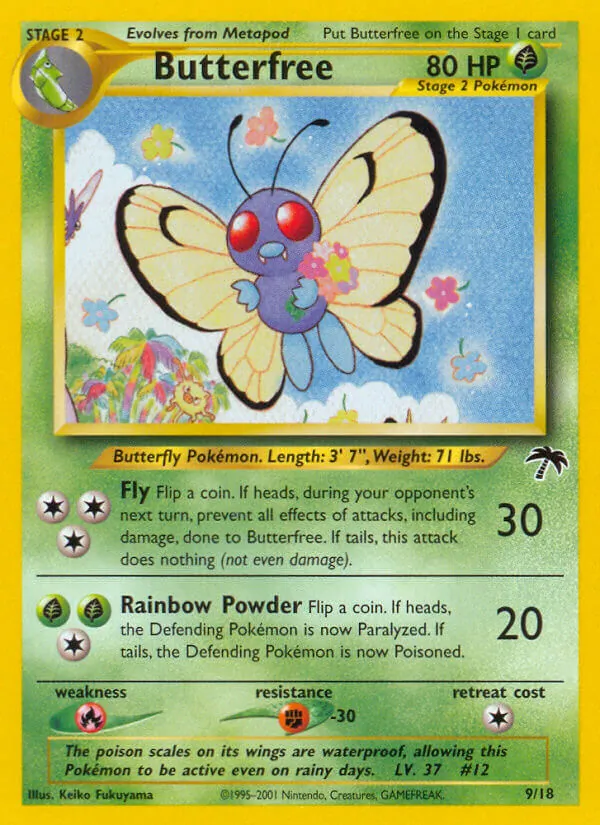 Carta Butterfree, número 9/18 da coleção Southern Islands
