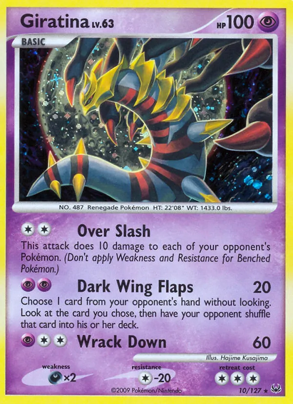 Carta Giratina, número 10/127 da coleção Platinum