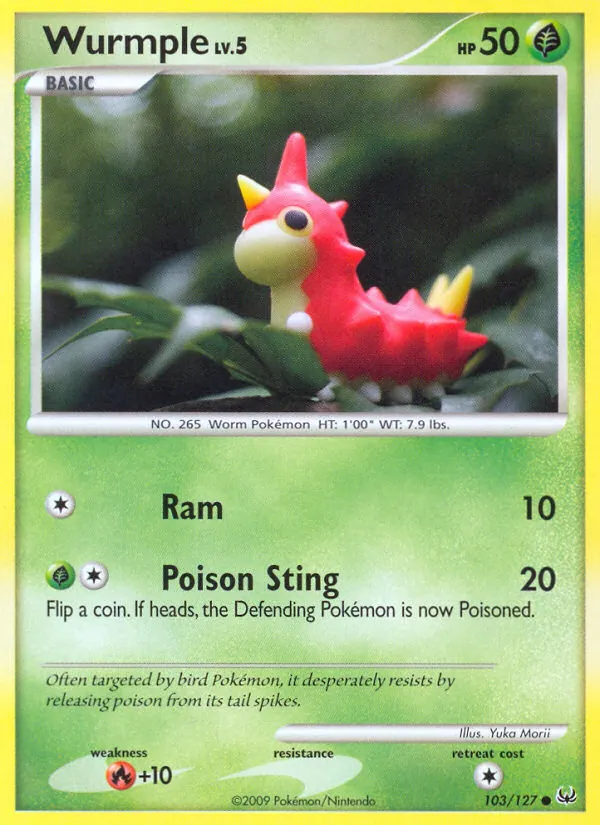 Carta Wurmple, número 103/127 da coleção Platinum