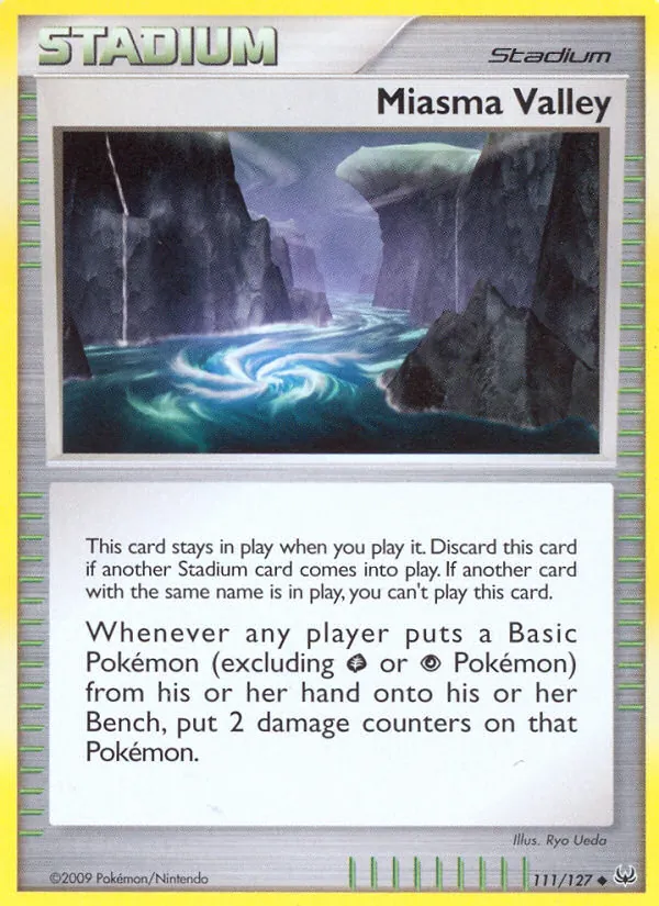 Carta Miasma Valley, número 111/127 da coleção Platinum