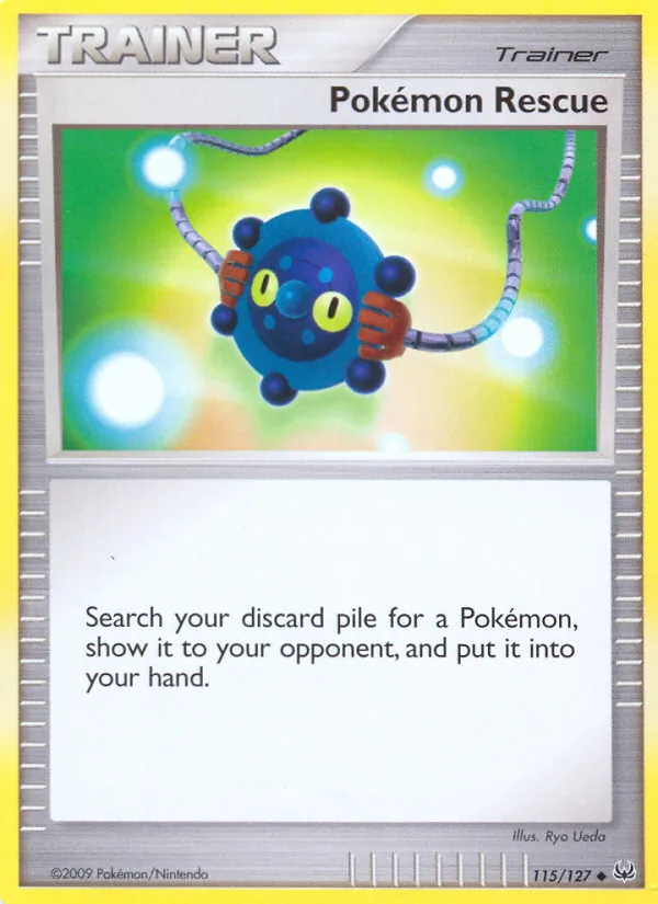 Carta Pokémon Rescue, número 115/127 da coleção Platinum