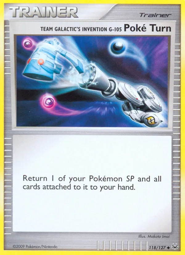 Carta Team Galactic's Invention G-105 Poké Turn, número 118/127 da coleção Platinum
