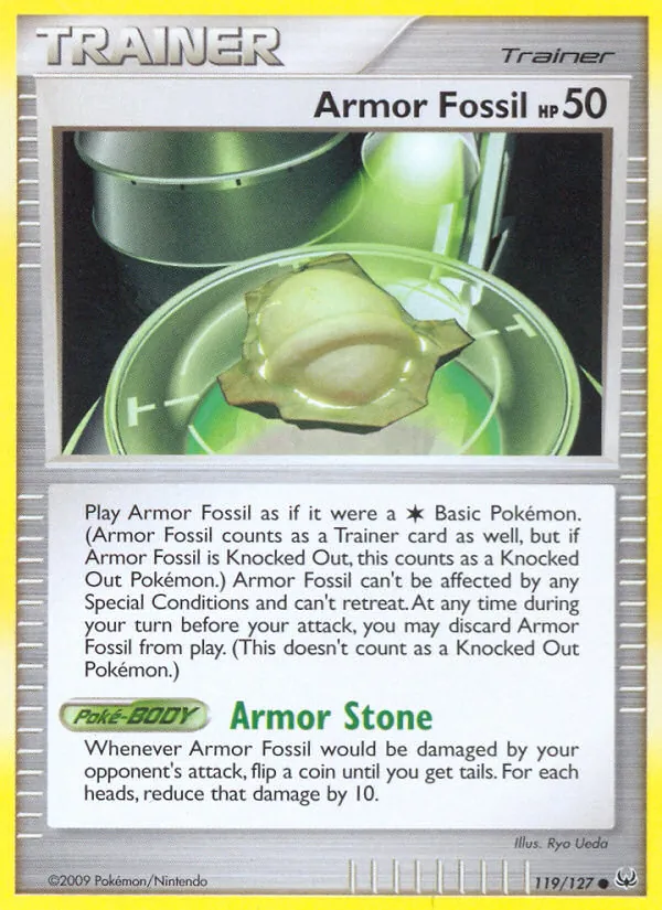 Carta Armor Fossil, número 119/127 da coleção Platinum