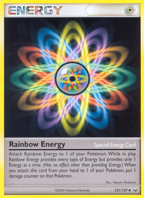 Carta Rainbow Energy, número 121/127 da coleção Platinum