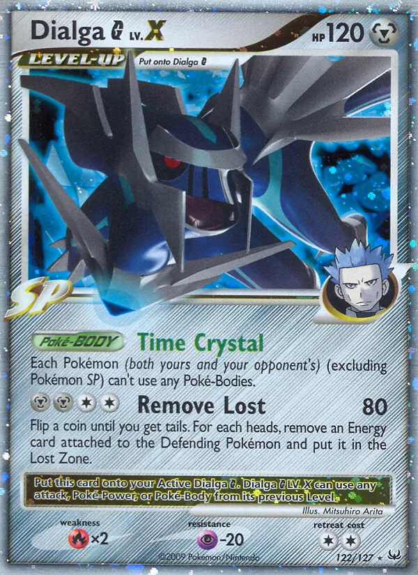 Carta Dialga G LV.X, número 122/127 da coleção Platinum