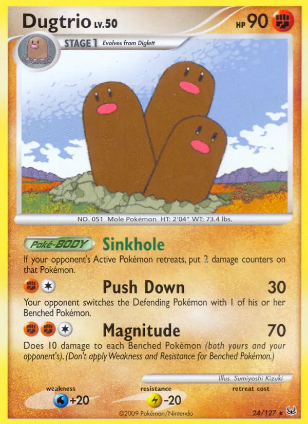 Carta Dugtrio, número 24/127 da coleção Platinum
