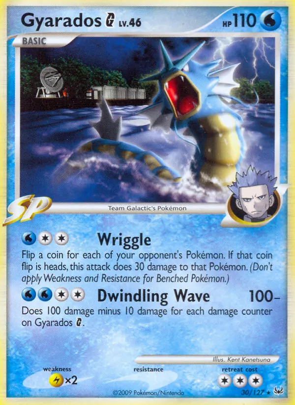 Carta Gyarados G, número 30/127 da coleção Platinum