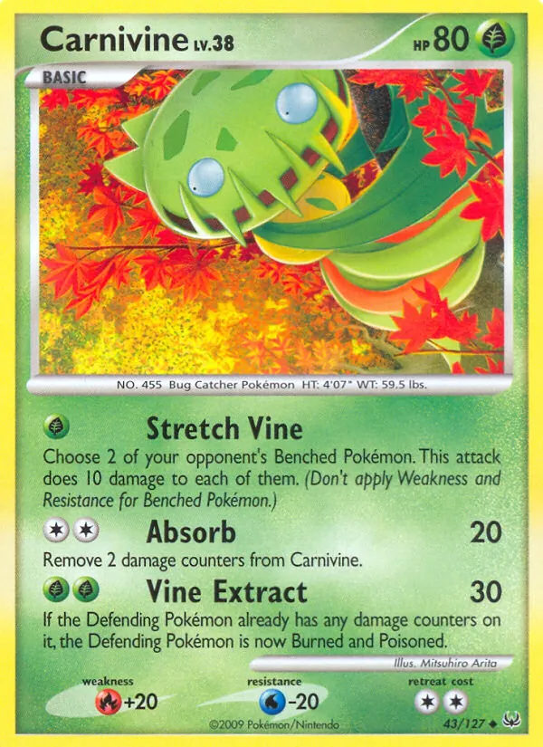 Carta Carnivine, número 43/127 da coleção Platinum