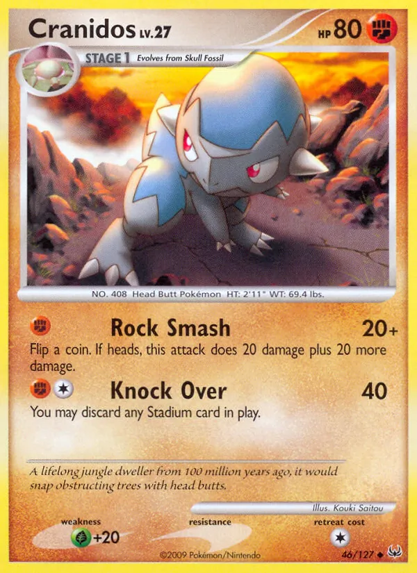 Carta Cranidos, número 46/127 da coleção Platinum