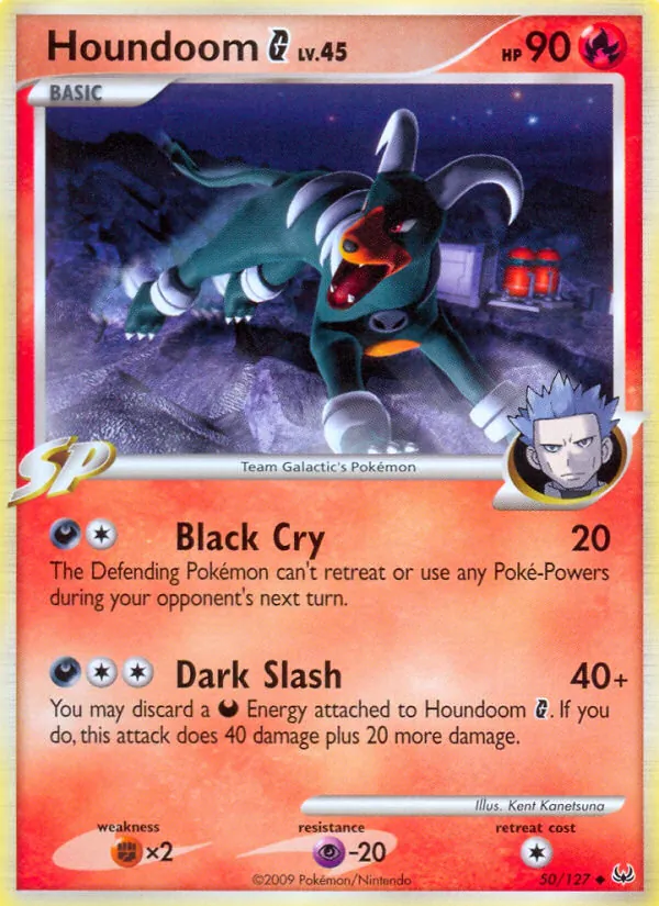 Carta Houndoom G, número 50/127 da coleção Platinum