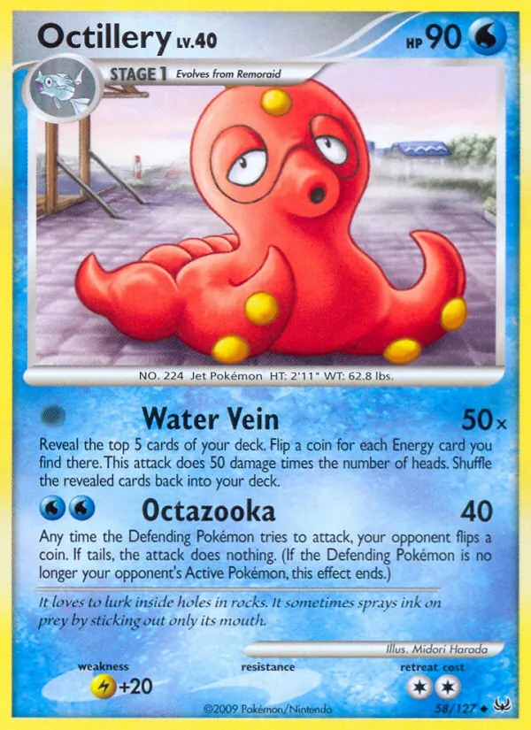 Carta Octillery, número 58/127 da coleção Platinum
