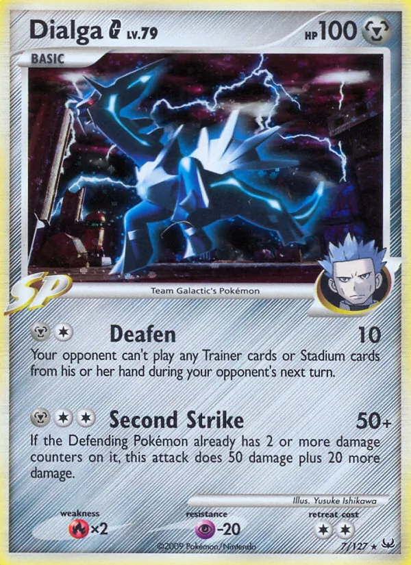 Carta Dialga G, número 7/127 da coleção Platinum