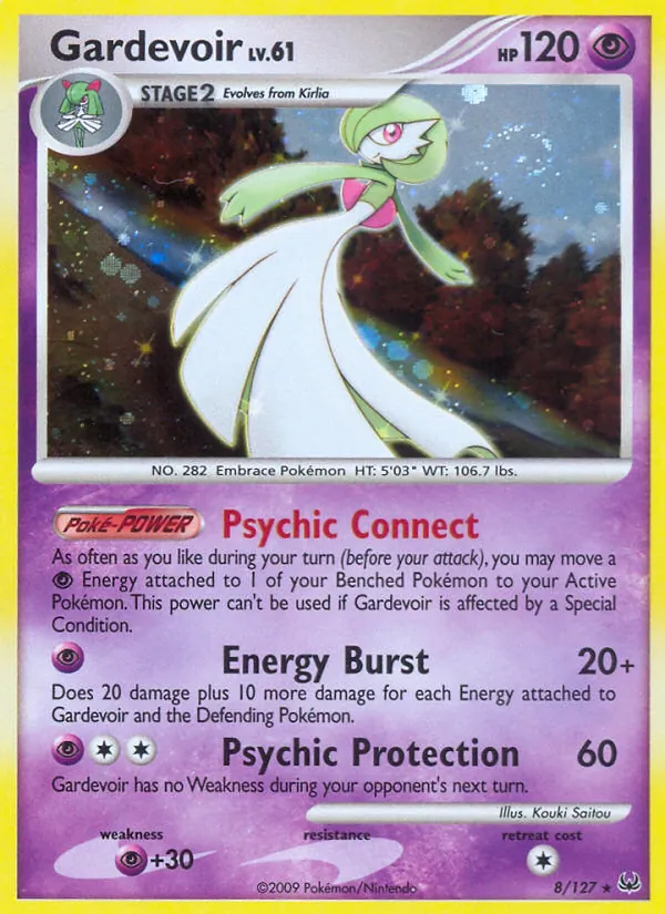 Carta Gardevoir, número 8/127 da coleção Platinum