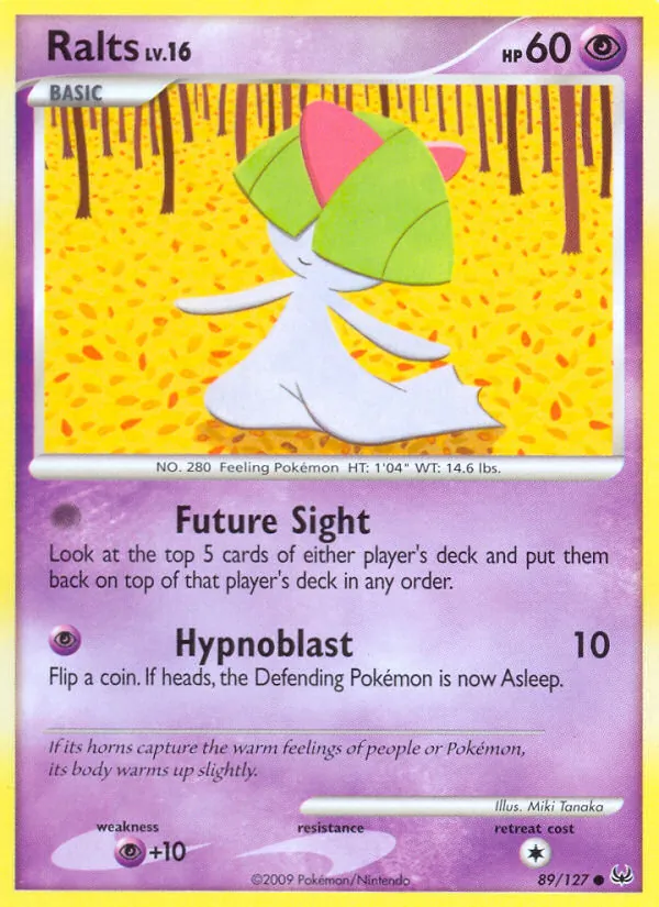 Carta Ralts, número 89/127 da coleção Platinum