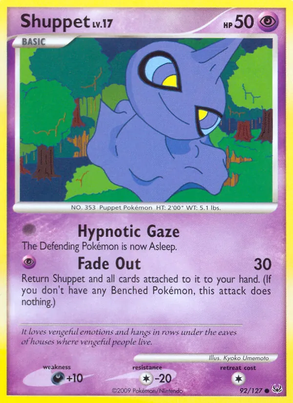 Carta Shuppet, número 92/127 da coleção Platinum