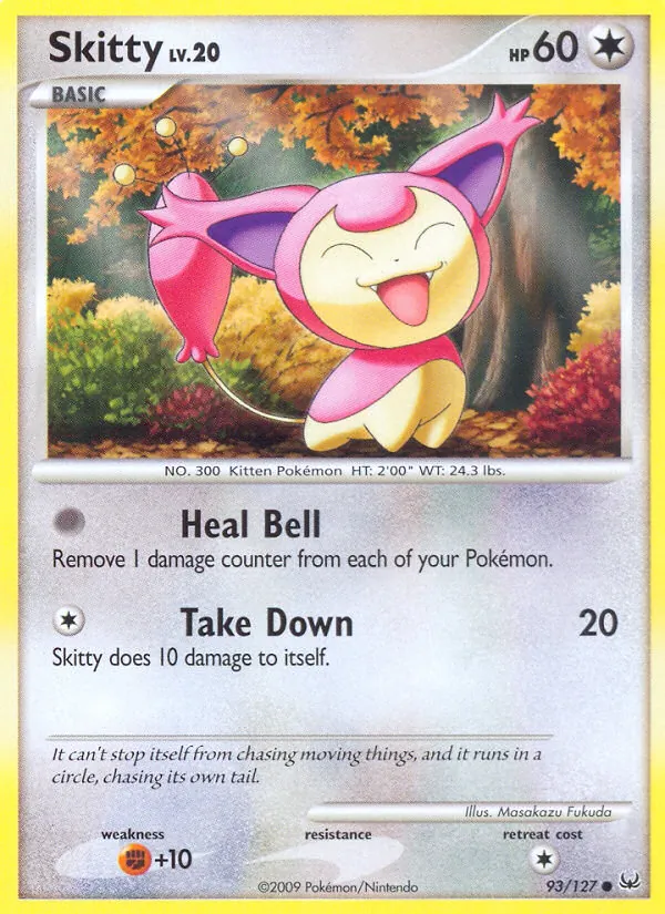 Carta Skitty, número 93/127 da coleção Platinum
